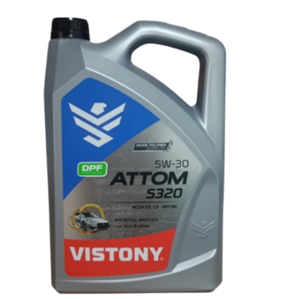 ACEITE FULL SINTETICO 5W 30 ATTOM S320 DPF 5 LITROS - VISTONY